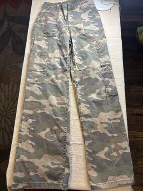 No Boundaries Women's Camo Cargo Pants in Green, Tan, Brown